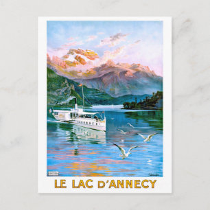 See Annecy, Segelschiff, Frankreich, Vintage-Reise Postkarte