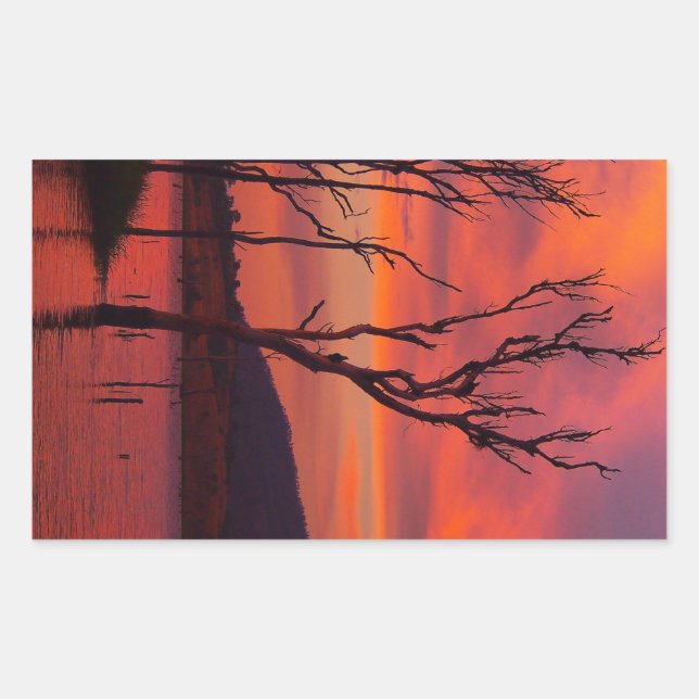 See Awoonga Sonnenuntergangsaufkleber Rechteckiger Aufkleber (Vorderseite)