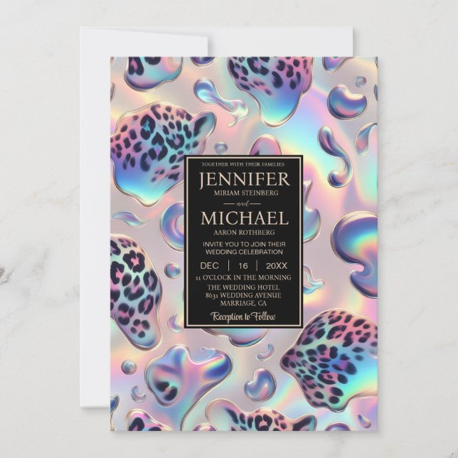 SEE BACK All-In-One Exotic Posh Wedding Invitation (Devant)