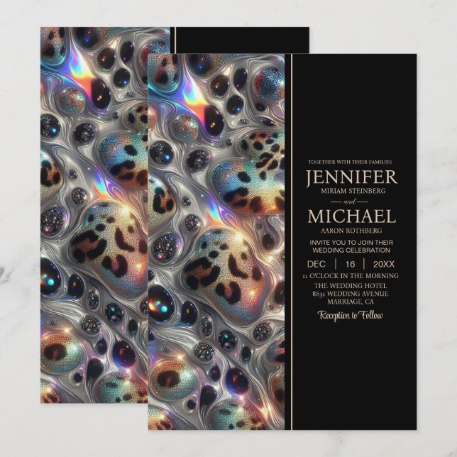 SEE BACK All-In-One Exotic Posh Wedding Invitation (Devant / Derrière)