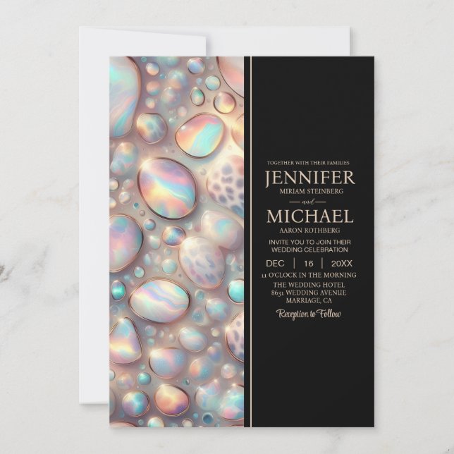 SEE BACK All-In-One Exotic Posh Wedding Invitation (Devant)