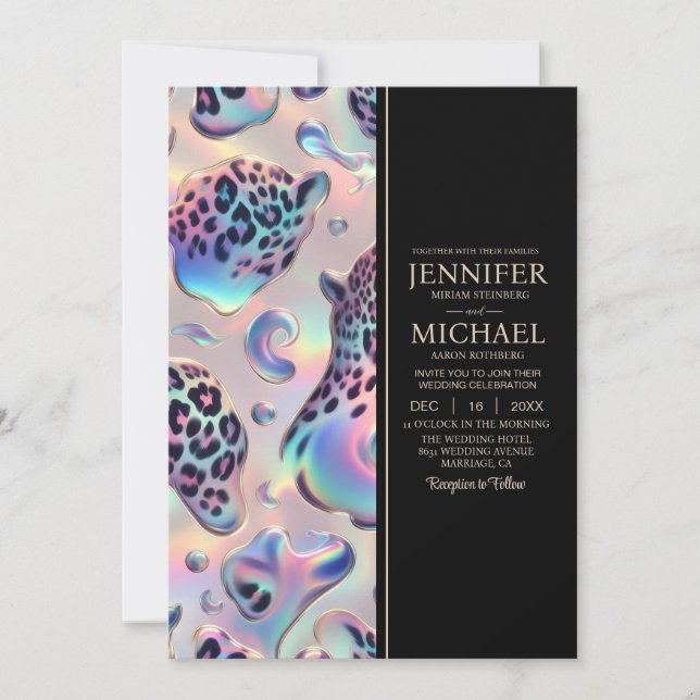 SEE BACK All-In-One Exotic Posh Wedding Invitation (Devant)
