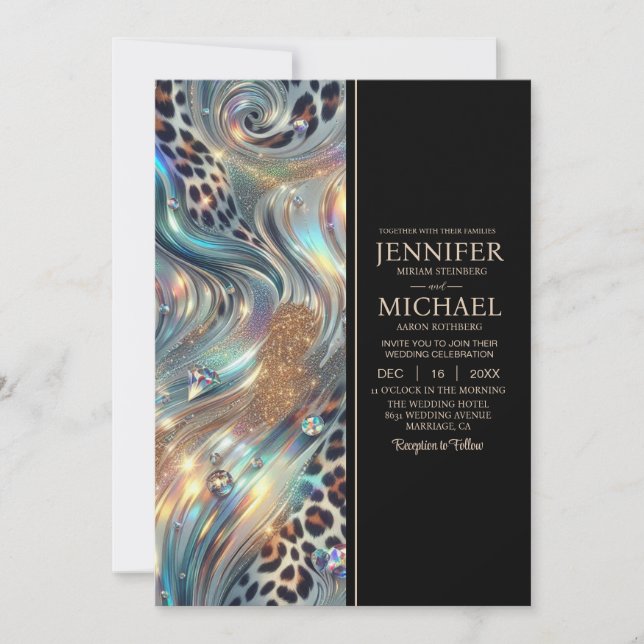 SEE BACK All-In-One Exotic Posh Wedding Invitation (Devant)