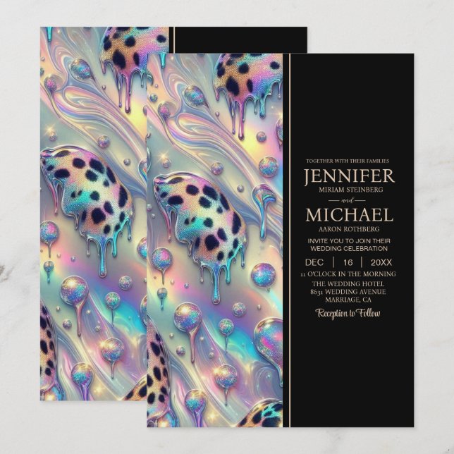 SEE BACK All-In-One Exotic Posh Wedding Invitation Einladung (Vorne/Hinten)