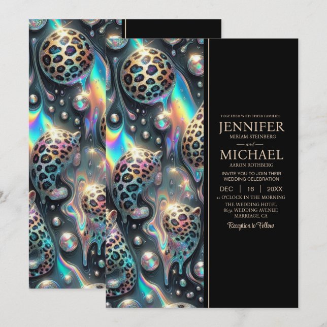 SEE BACK All-In-One Exotic Posh Wedding Invitation Einladung (Vorne/Hinten)