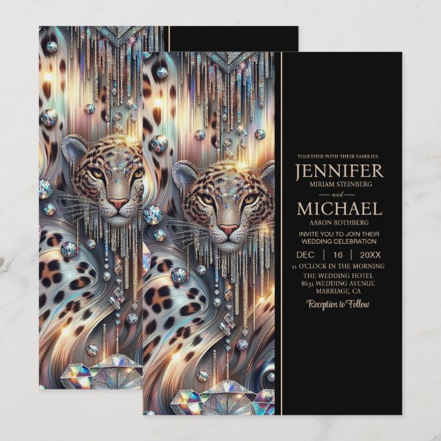 SEE BACK All-In-One Exotic Posh Wedding Invitation Einladung (Vorne/Hinten)