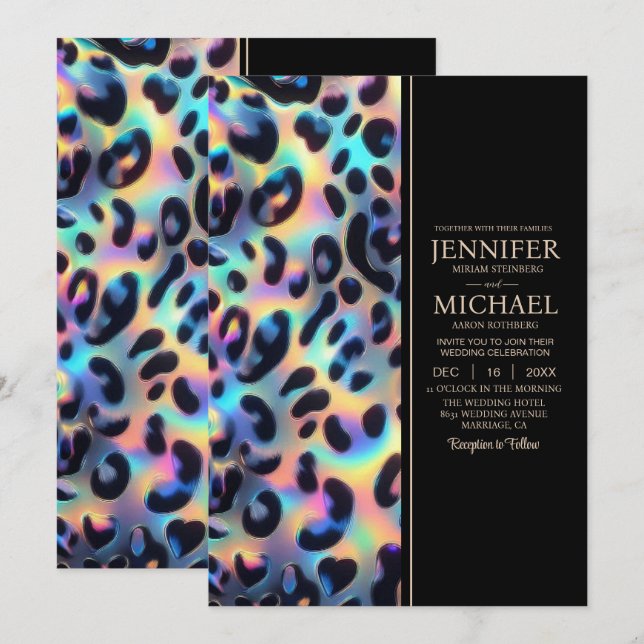 SEE BACK All-In-One Exotic Posh Wedding Invitation Einladung (Vorne/Hinten)