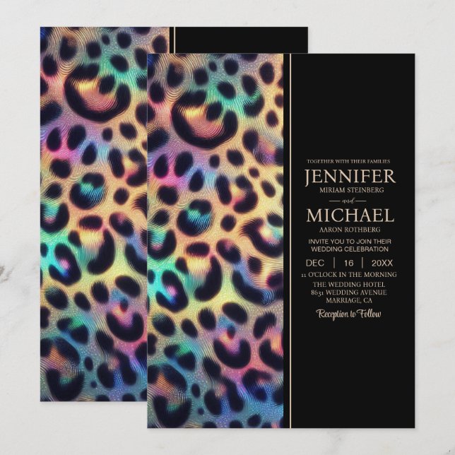 SEE BACK All-In-One Exotic Posh Wedding Invitation Einladung (Vorne/Hinten)