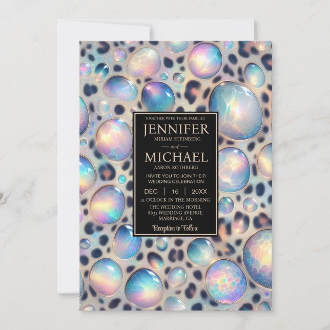 SEE BACK All-In-One Exotic Posh Wedding Invitation Einladung (Vorderseite)