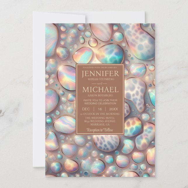 SEE BACK All-In-One Exotic Posh Wedding Invitation Einladung (Vorderseite)