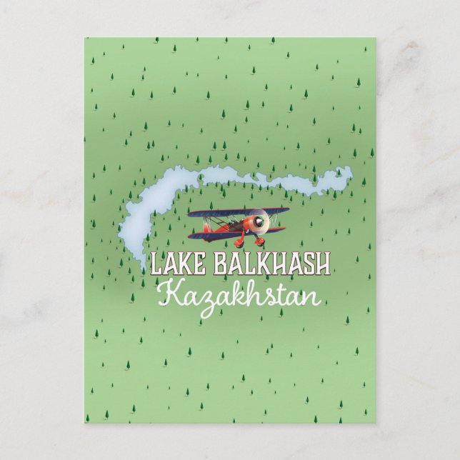 See Balkhash Kasachstan Schifffahrtskarte Postkarte (Vorderseite)