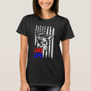 See Bass Fischen American Flag Lucky Fischen T-Shirt