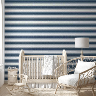 See Blaue und Weiße Klassische Horizontale Streife Tapete