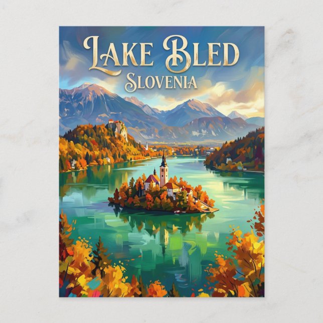 See Bled Slowenien Postkarte (Vorderseite)
