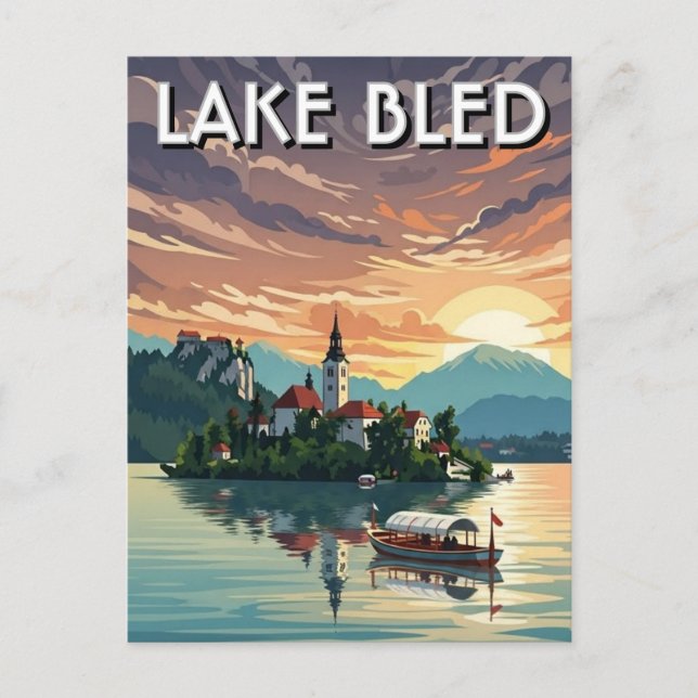 See Bled Slowenien Postkarte (Vorderseite)