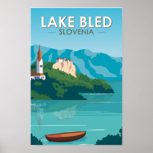 See Bled Slowenien Reise Retro Reise Kunst Vintage Poster