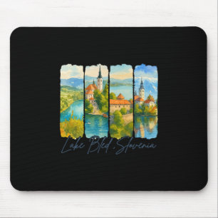 See Bled Slowenien Reise Trip Brushstroke Andenken Mousepad