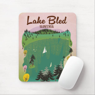 See Bled Vintage-Reiseplakat Slowenien Mousepad