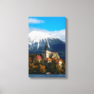 See blutete Landschaft im Herbst Leinwanddruck