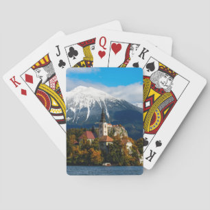 See blutete Landschaft im Herbst Spielkarten