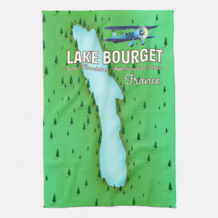 See Bourget Frankreich schönes Reiseplakat Geschirrtuch