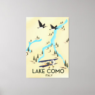 See Como Italien Karte Reiseplakat Leinwanddruck