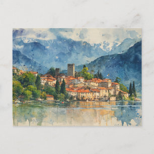 See Como Italien - Wasserfarbspritzer-Malerei Postkarte