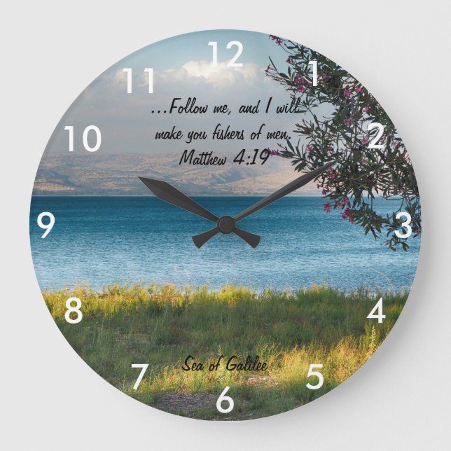 See der Galiläa-Schrift Große Wanduhr (Vorderseite)