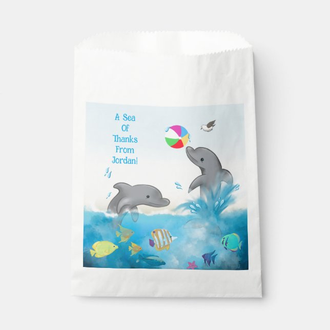 See des Dankes Dolphin Volleyball unter dem Meer Geschenktütchen (Vorderseite)