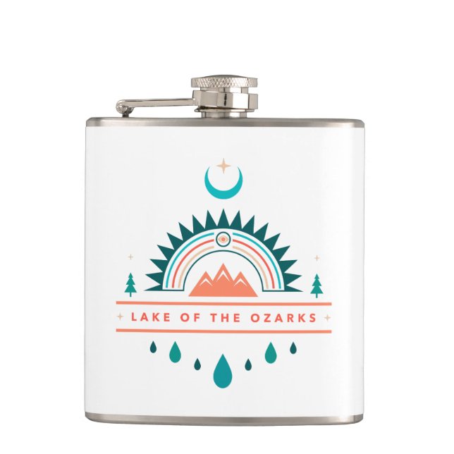 See des Ozarks boho Regenbogenmondes Flachmann (Vorderseite)