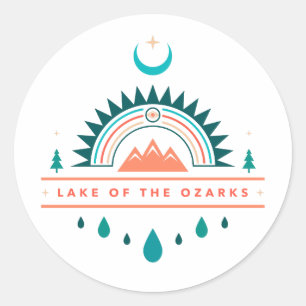 See des Ozarks boho Regenbogenmondes Runder Aufkleber