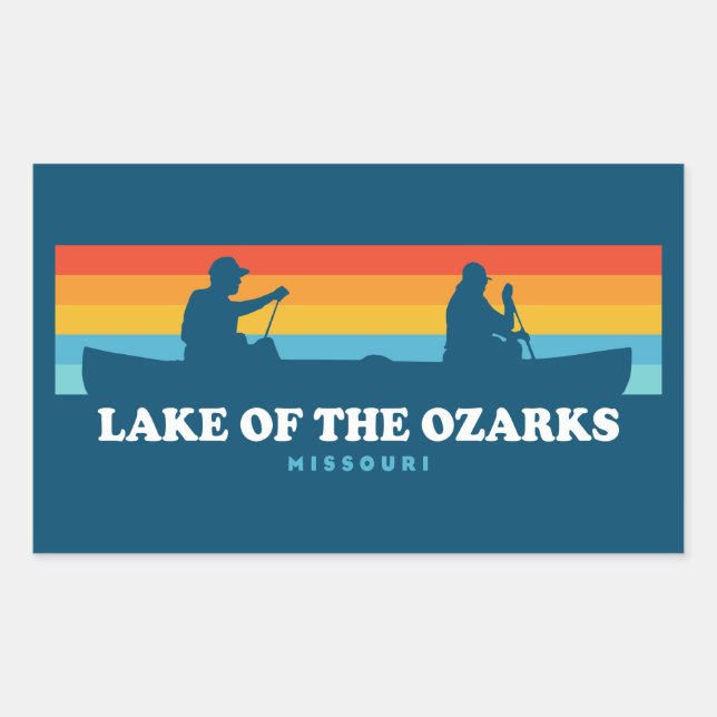 See des Ozarks Missouri Kanus Rechteckiger Aufkleber (Vorderseite)
