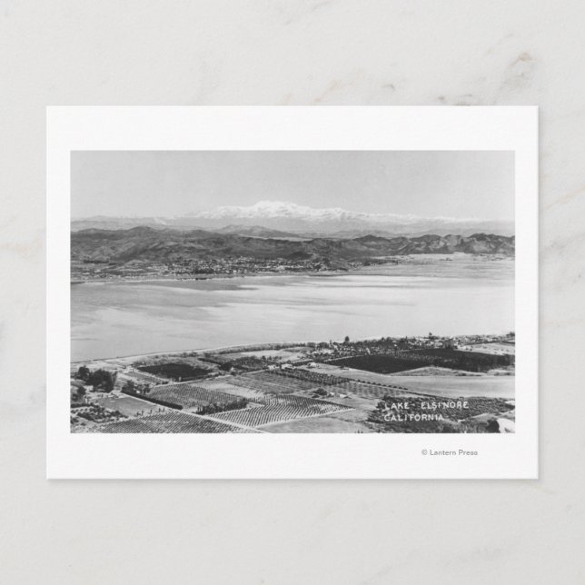 See Elsinore, CA Luftstadt und Seeblick Postkarte (Vorderseite)