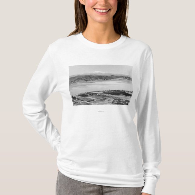 See Elsinore, CAluftstadt und See-Ansicht T-Shirt (Vorderseite)