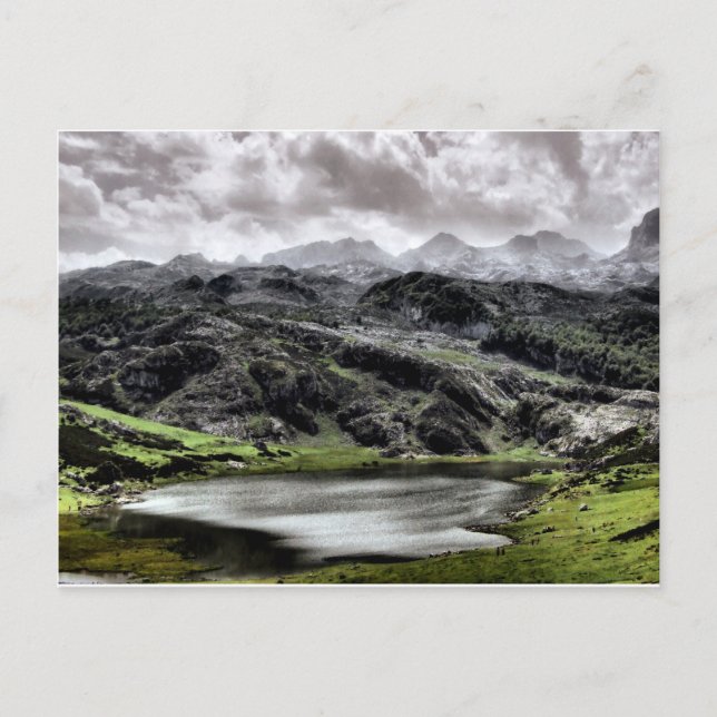 See Ercina in Asturien, Spanien Postkarte (Vorderseite)