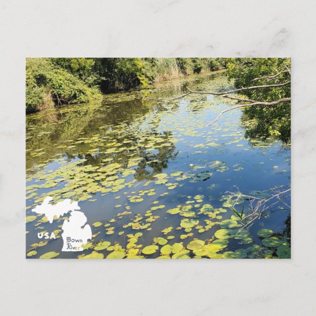 See Erie Metropark River View mit Logo Postkarte (Vorderseite)