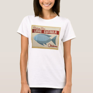 See Eufaula Oklahoma blaue Fisch-Vintage Reise T-Shirt
