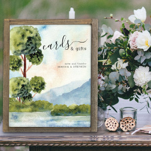 See Evergreen Wasserfarbe Hochzeitskarten & Gesche Poster
