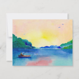 See-Fischen-Ruhestand in der Aquarell-Einladung Einladung