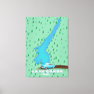 See Garda Italien Reiseplakat Karte Leinwanddruck