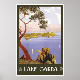 "See Garda" Vintages italienisches Reise-Plakat Poster