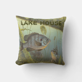 See-Haus-Felsen-Bass-Stangen-Fischen Kissen