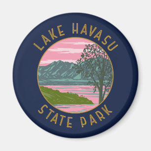 See Havasu Staat Park Retro Distressed Circle Magnet