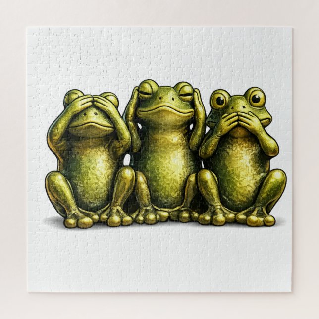 See Hear Speak No Evil Funny Frogs (Vertikal)