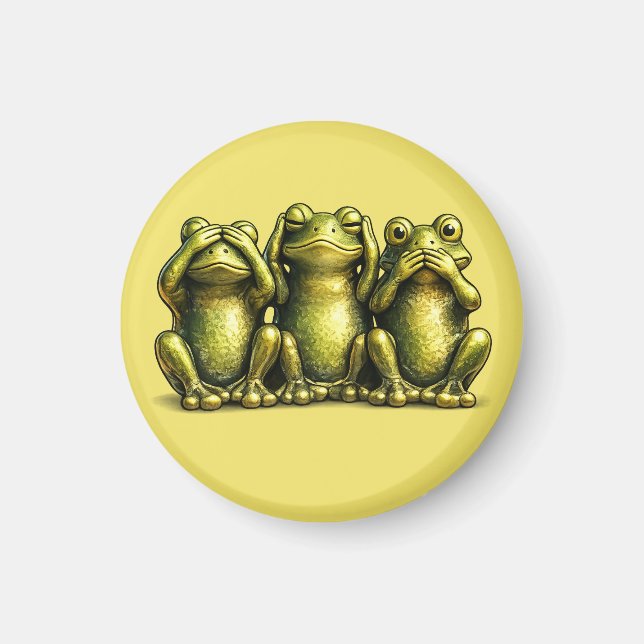 See Hear Speak No Evil Funny Frogs Magnet (Vorne)