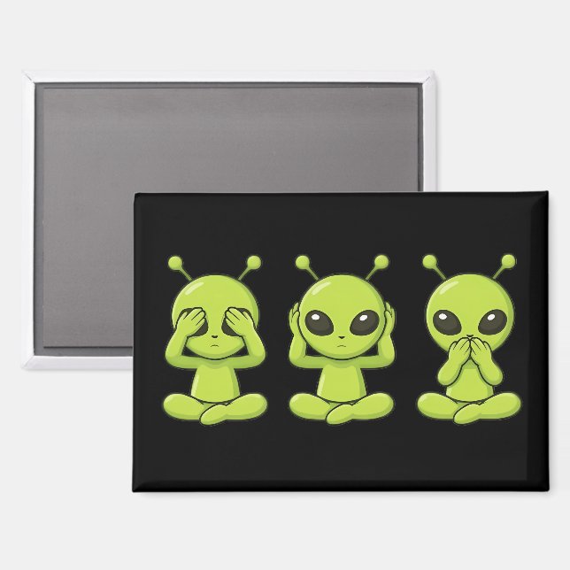 See, Hear, Speak No Evil Magnet (Vorderseite/Rückseite)