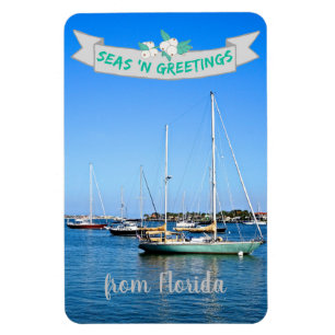 See in Grüße von Florida Sailboats auf der Bucht Magnet