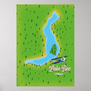 See Iseo Italien Karte Poster