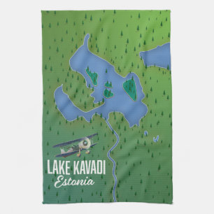 See Kavadi Estland Karte Geschirrtuch