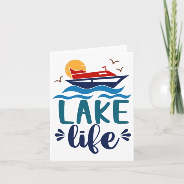 See-Leben-Boot Hallo Sommer Vibes Sommerurlaub Karte (Vorderseite)